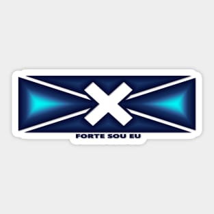 STRONG. FORTE SOU EU. WHITE BLUE. SAMER BRASIL Sticker